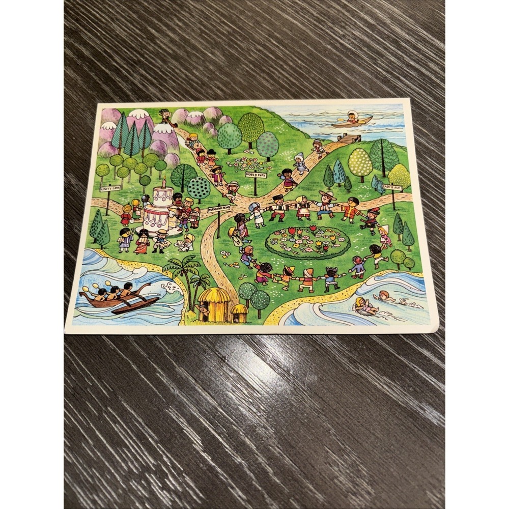 Vintage 1980 Baha'is The Earth Is But One Country 4x6‎